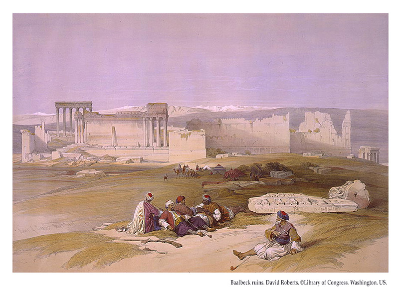 Baalbeck ruins. David Roberts. ©Library of Congress. Washington. US.