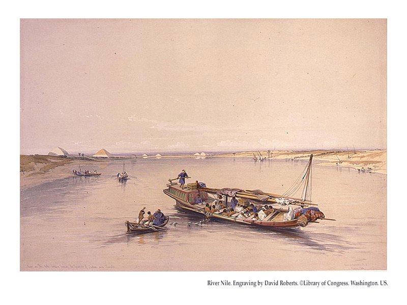 River Nile. Engraving by David Roberts. ©Library of Congress. Washington. US.