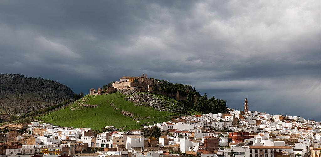View of Estepa from the Highway A-92, with the Hill of San Cristobal ©overlooking the countryside ©Estepa City Hall